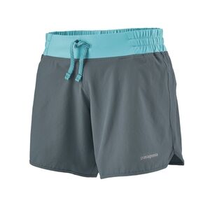 Patagonia Women's Nine Trails Athletic Shorts in Gray and Aqua